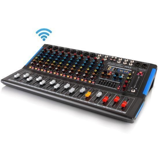 Pyle PMXU128BT Bluetooth 12 Ch. Studio DJ Controller Audio Mixer Console System