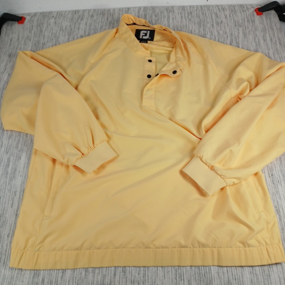 FootJoy Quarter Snap Mens Medium  Yellow Performance Light Windbreaker Jacket