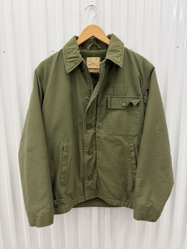 Vintage 1960s/70s Military A-2 Deck Jacket With Stenciling medium