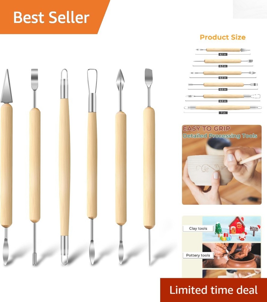 6 Pack Clay Tools Kit - Versatile Pottery & Sculpting Tools for Creatives