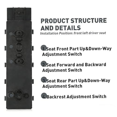 Front Driver Side Power Seat Recliner Switch Motor Adjustment Control for