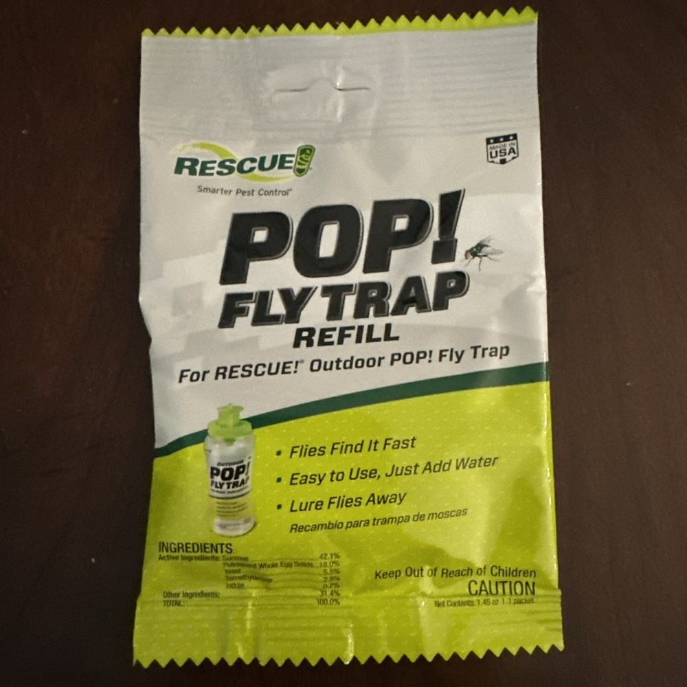 Rescue POP! PFTA-DB12 Fly Trap, Solid, Musty, 1.45 oz, Refill Pack