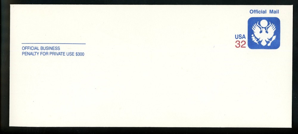 US Postal Stationery UO88 Mint Official Mail Envelope Entire 32c 1995