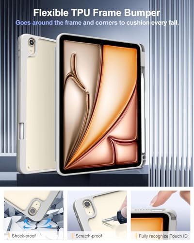 Case for iPad Air 11 Inch with Pencil Holder and Auto Wake/Sleep Function