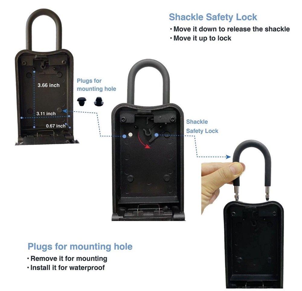 MojoBox, Digital Lockbox, Bluetooth Key iOS/Android App Black