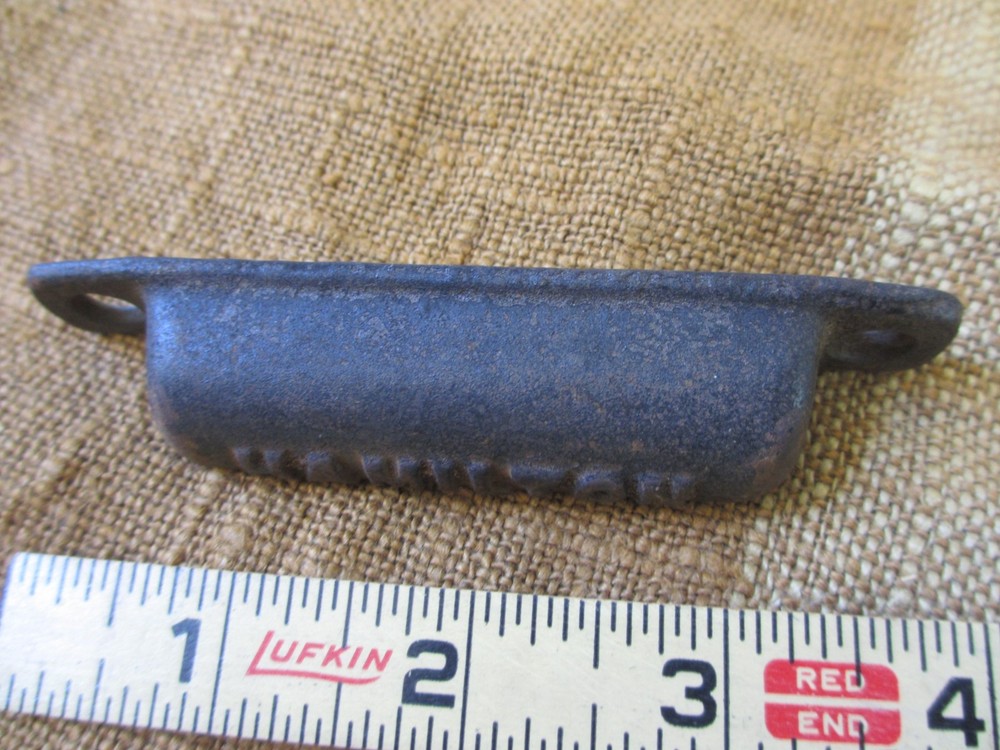 Antique Bin Pull Drawer Printers Cabinet Hamilton Handle Hardware Cast Iron Vtg.