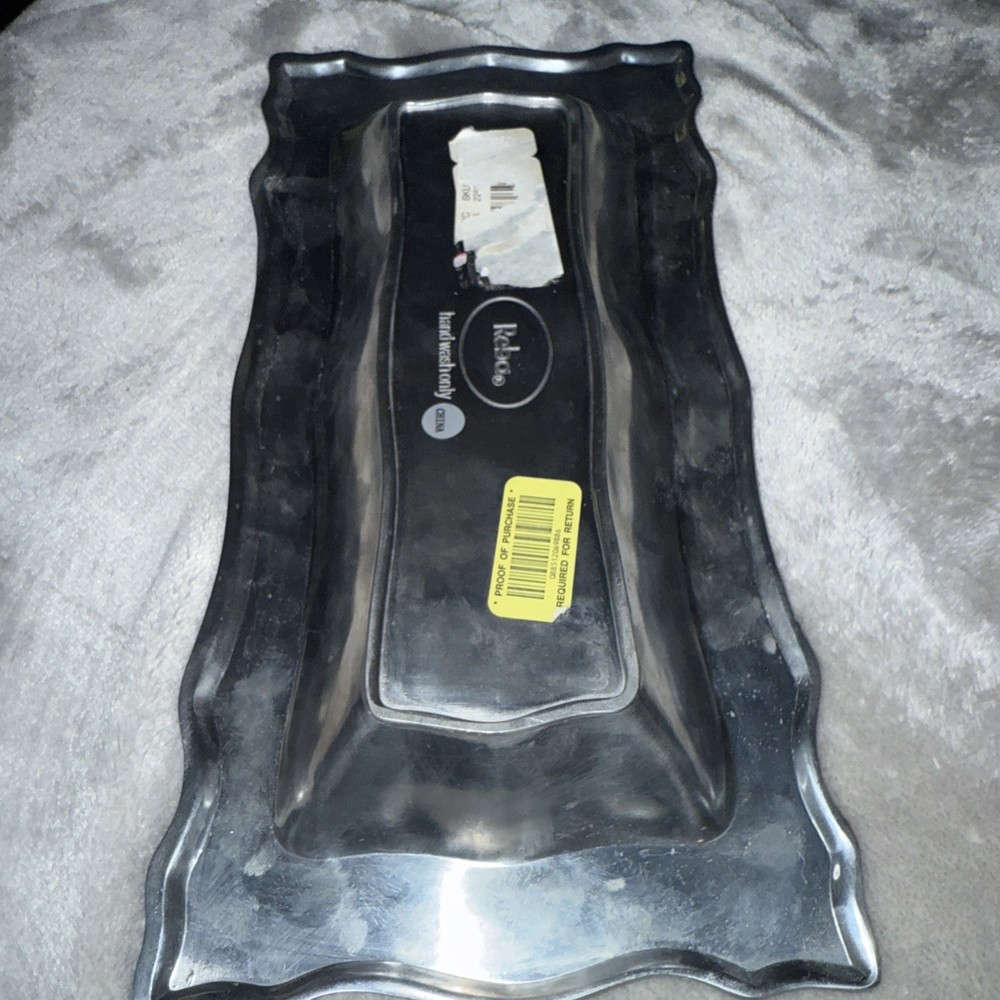 Dillard’s Reba Mcentire Silver Plated Serving Tray Western Dot