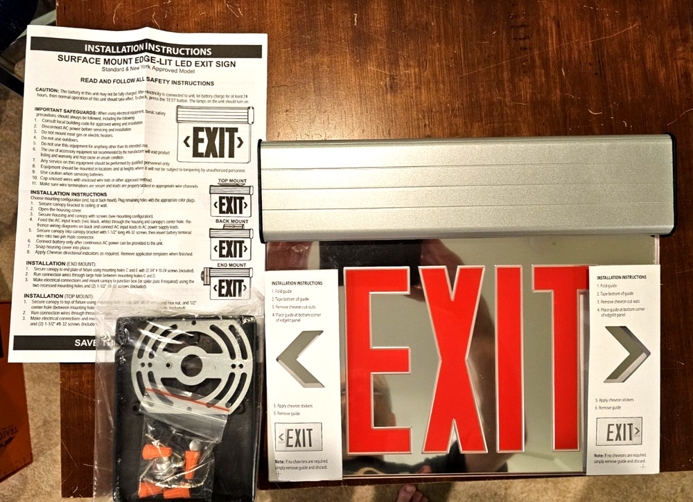 Qllite LED Edge-Lit Exit Sign with Battery Backup