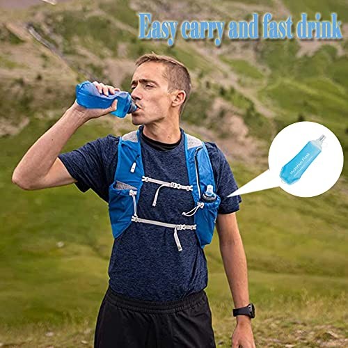 Soft Flask TPU Foldable Running Hydration Flask, Soft Collapsible Blue-500ml