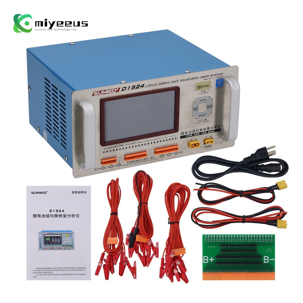 SUNKKO D1524 Li Battery Equalizer Analyzer 5" Color LCD Touch Screen Bluetooth