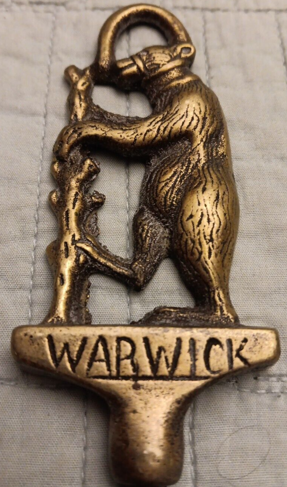 Vtg Brass Warwick Bear Wine Corkscrew 6.75"