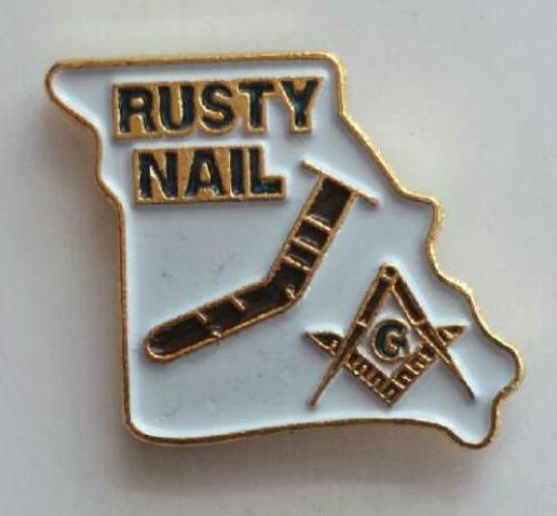 Masonic Rusty Nail Missouri lapel pin