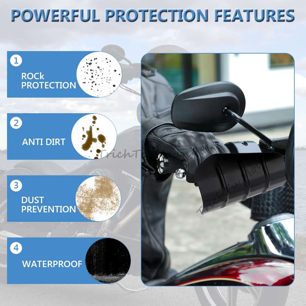 Black Handguards Hand Guards Protector Wind Deflector For Harley Touring Glide