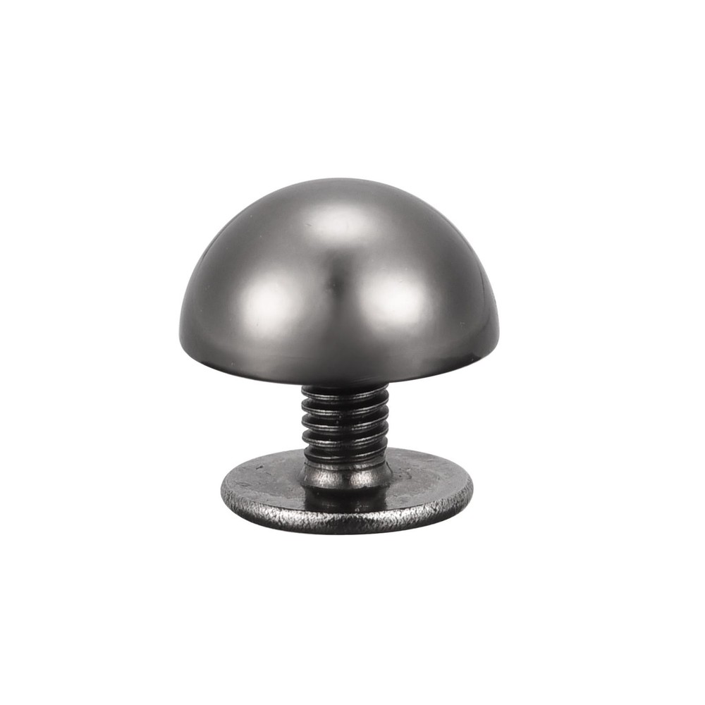 10x6mm Back Screw Rivets Solid Round Head Leather Studs Black 8 Sets