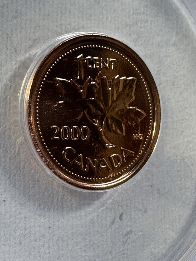 2000-W Canada 1 Cent Graded MS 68 RD by ANACS
