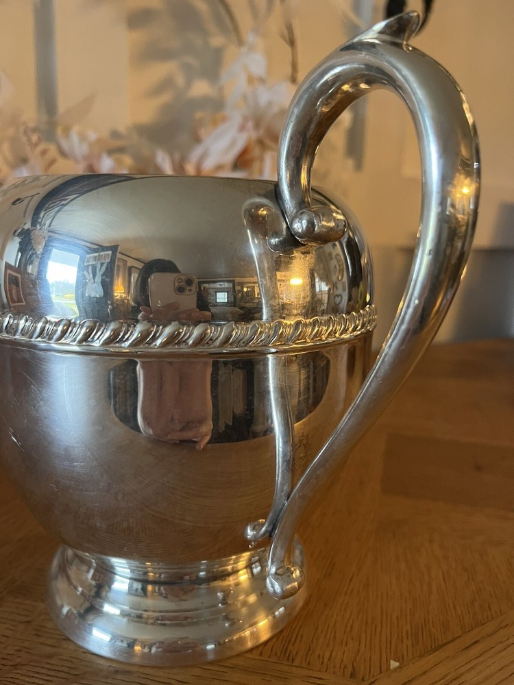 Vintage Sheridan Silver On Copper Water Pitcher