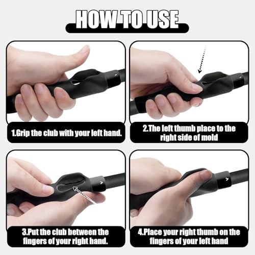 Golf Grip Trainer,Golf Grip Training Aid,Golf Swing Trainer Correcting Black