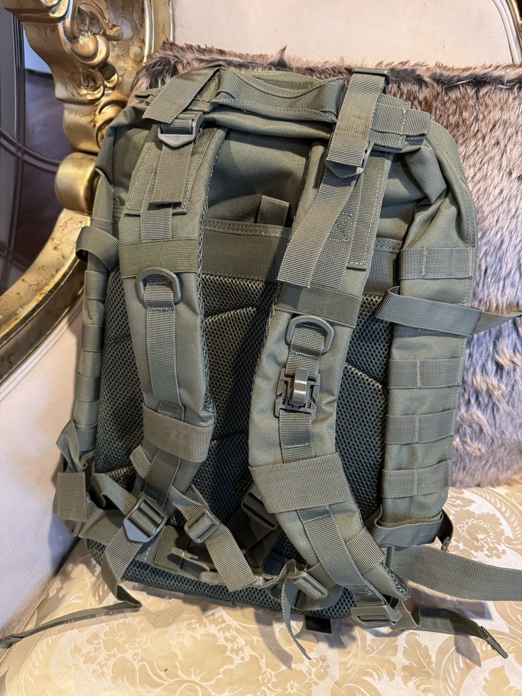 USCCA Tactical Backpack Green MOLLE American Flag Patch Adjustable Straps