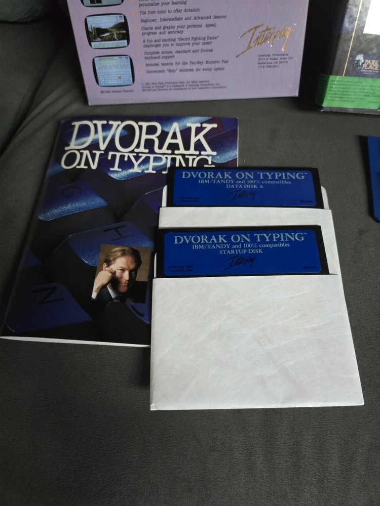 Dvorak On Typing Interplay 1991 1990’s 90’s Computer Software IBM/Tandy