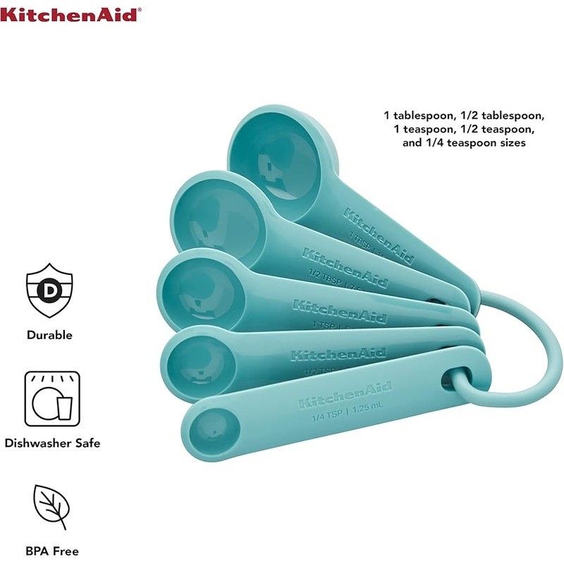 Five Piece Measuring Spoon Set Accurate Measurement Easy Storage Dishwasher Safe