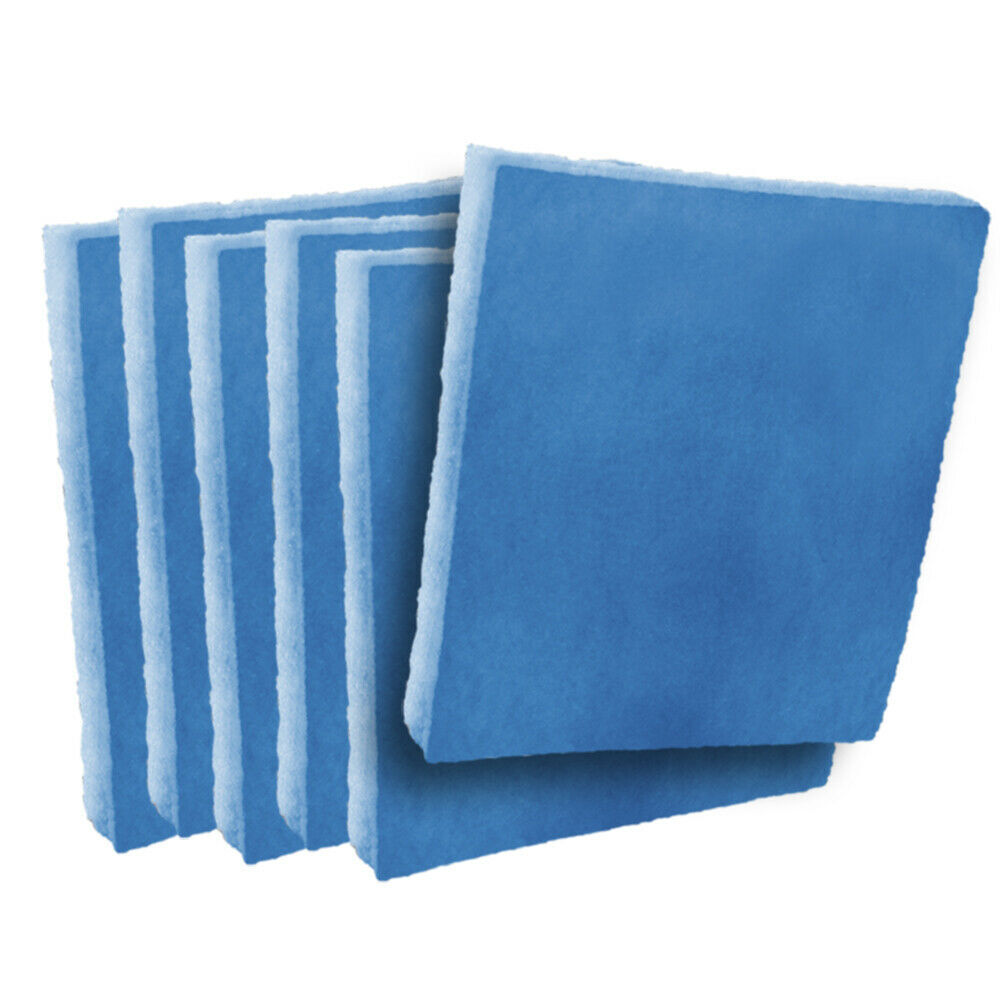 (6 Pack) Blue/White Polyester Air Filter Pads 1" Poly - CHOOSE SIZE
