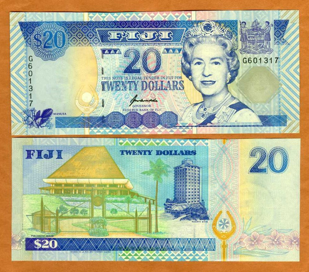FIJI, 20 dollars, ND (1996) P-99, QEII, UNC