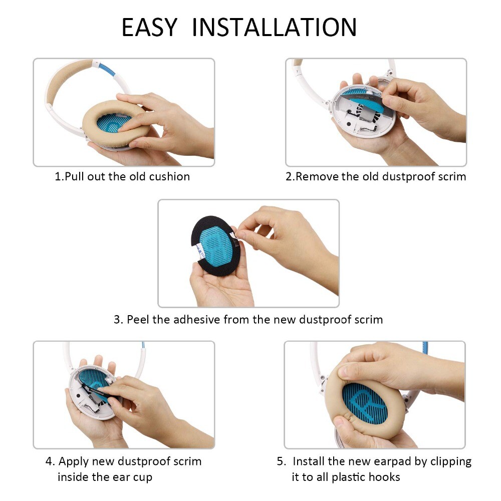 Ear Pad Cushion Replacement For Bose QC 35 headphone brown!