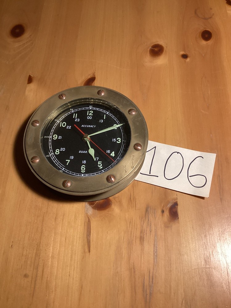 Vintage Accuracy Quartz Brass Clock