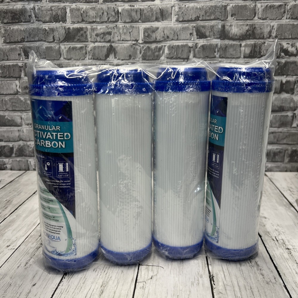 Granular Activated Carbon Filter 9.875 inch x 2.5 inch Set of 4