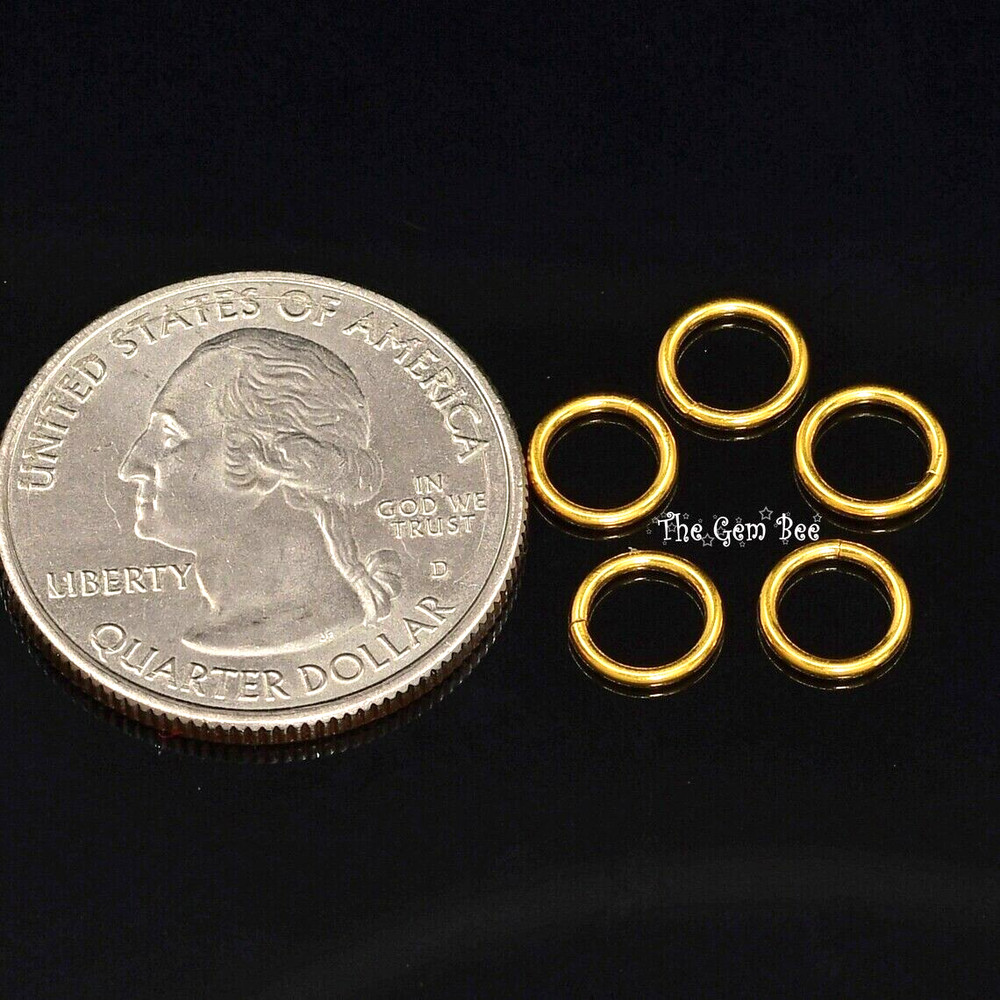 7MM 19 Gauge 18k Solid Yellow Gold Open Jump Ring Quantity: (1)