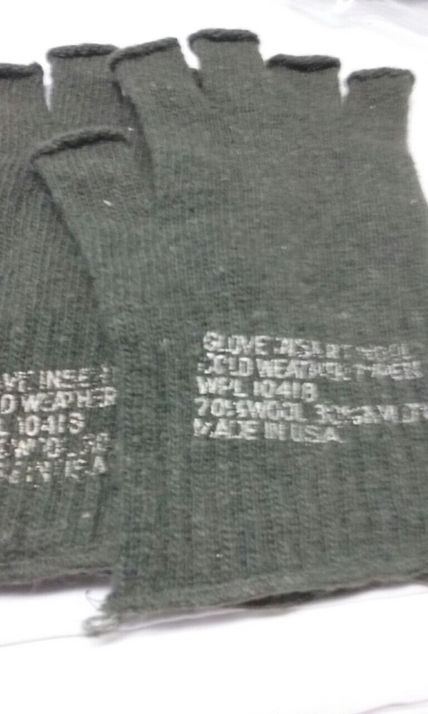 WOOL INSERT LINERS FOR GLOVES OR AS WORK MITTENS GREEN