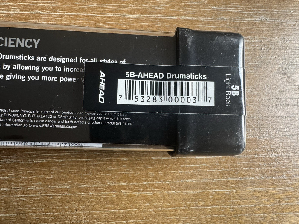 Ahead 5B Light Rock Drumsticks Pair New