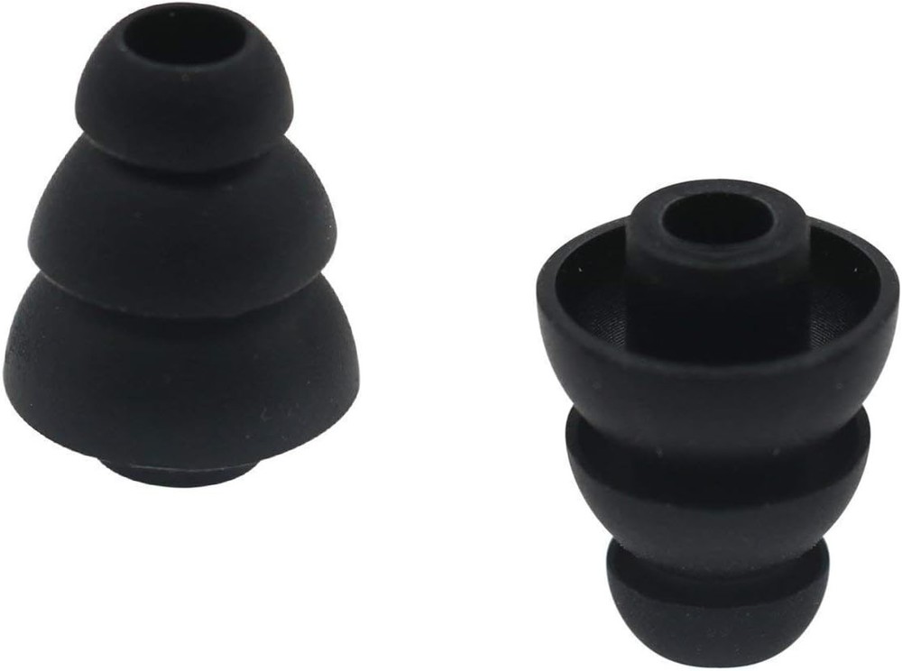 6 Pairs Replacement Triple Flange Conical Ear Tips Earbuds Eartips Black