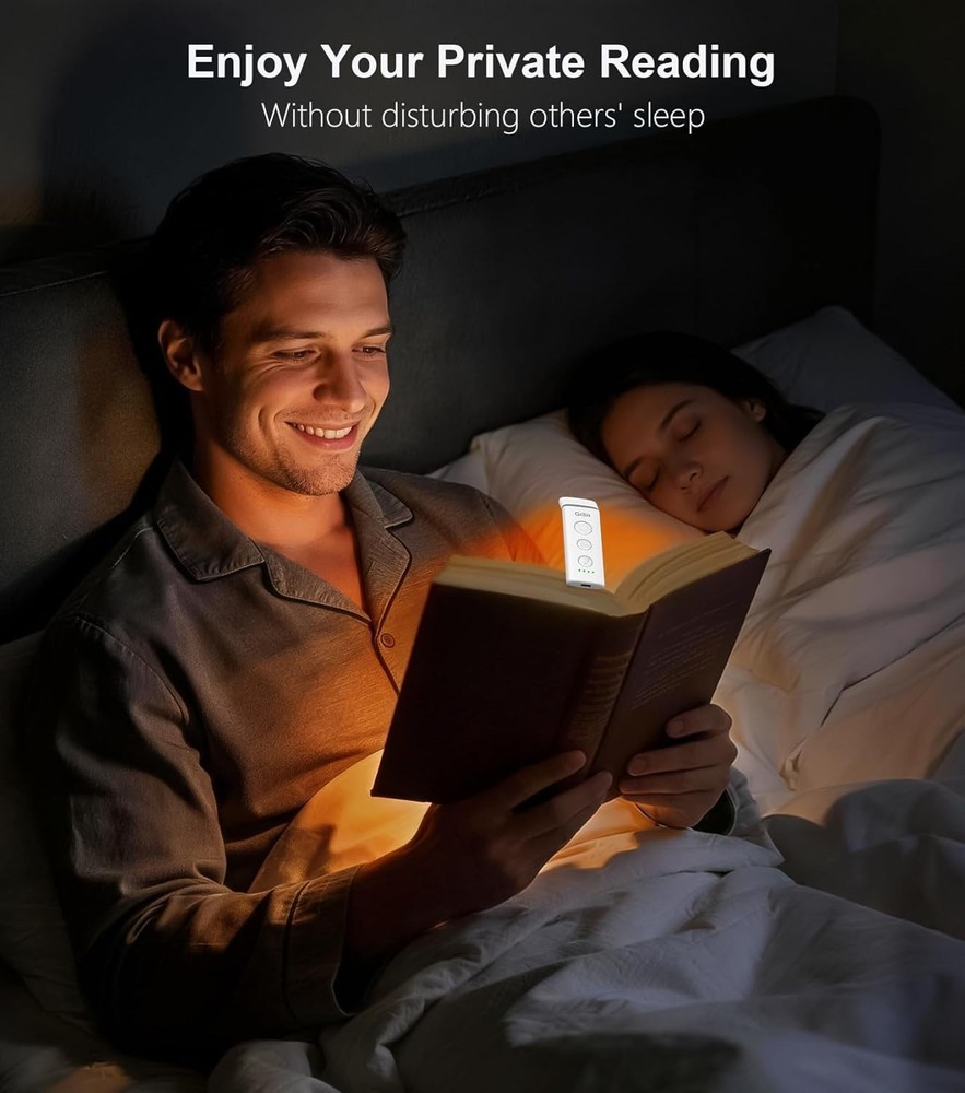Compact USB-C Rechargeable Book Light with 5 Adjustable Brightness Settings