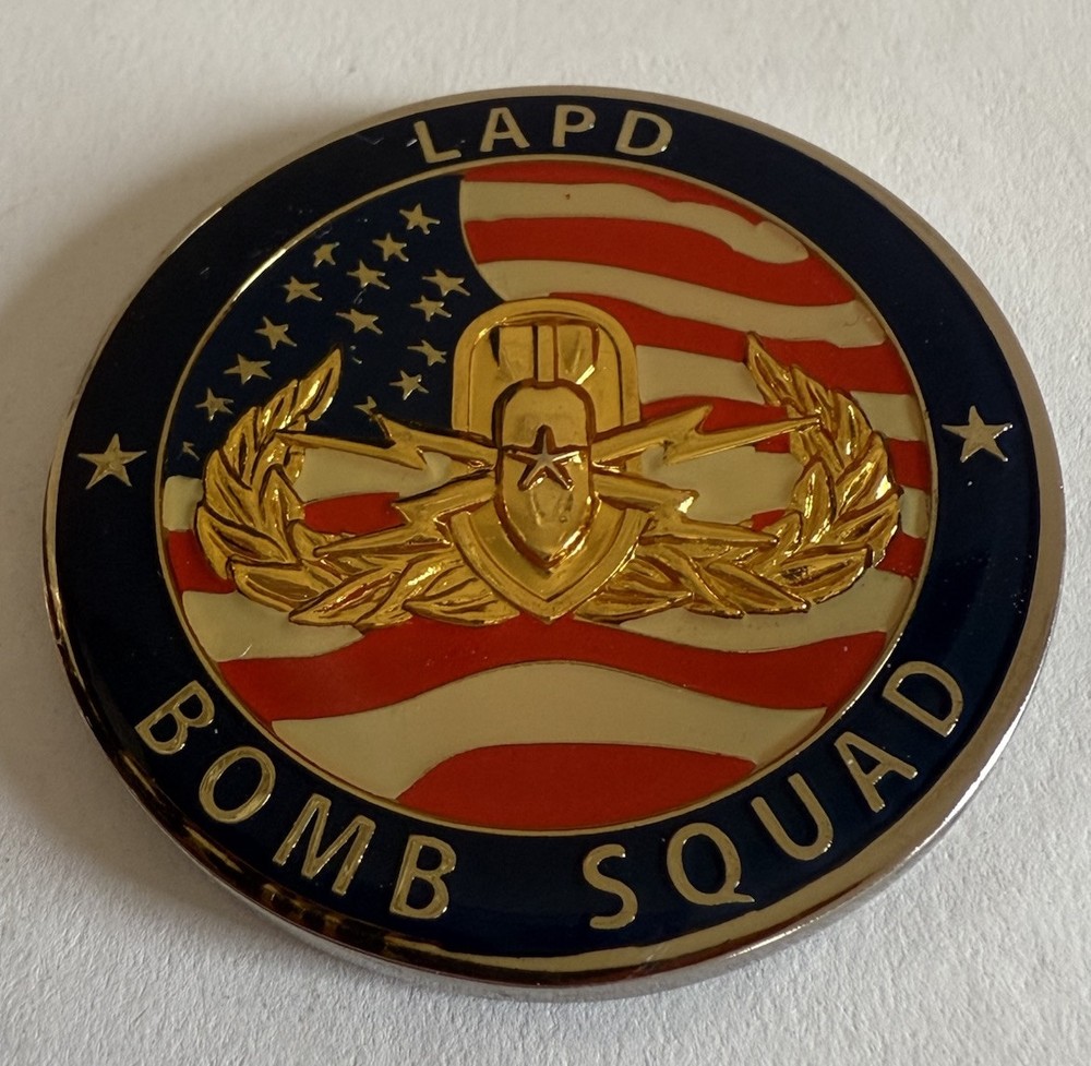 LAPD Bomb Squad Challenge Coin Enamel Coated Both Sides