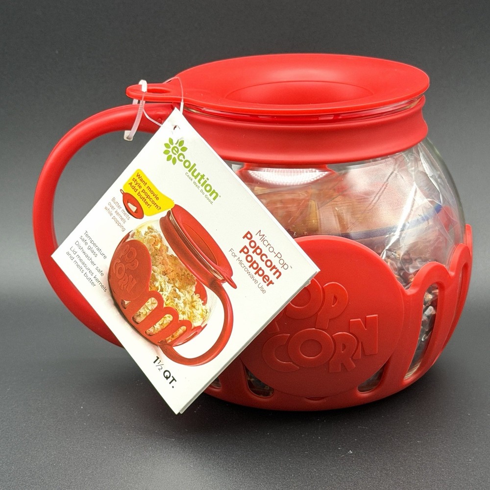 Ecolution Microwave Silicone Popcorn Popper Maker Collapsible Bowl With Kernels