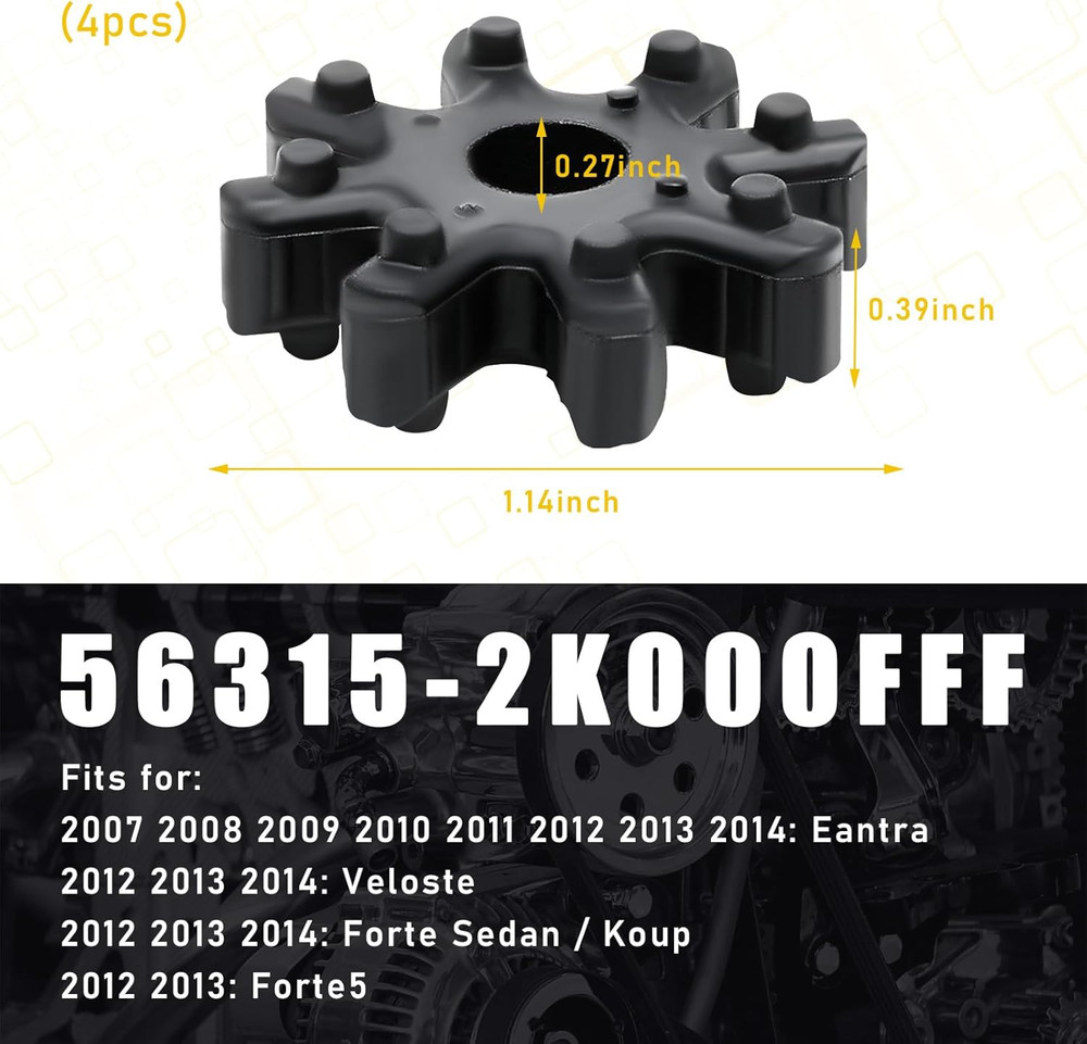 4 PCS Flexible Steering Coupler Replacement, Auto Power Steering Machine Colu...
