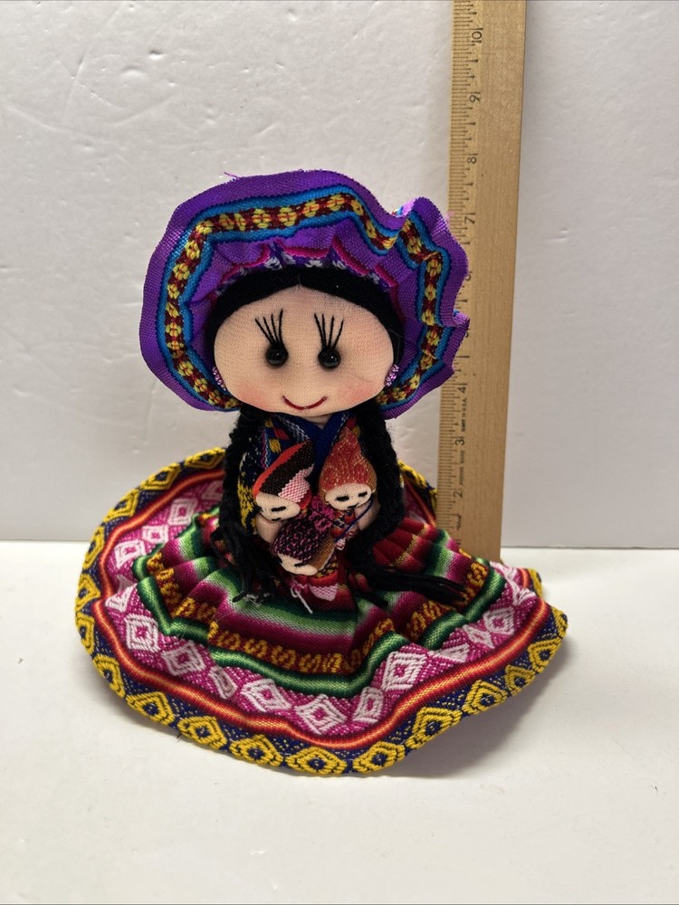 7" Peruvian Cusco Handmade Rag Doll with Inca Fabric