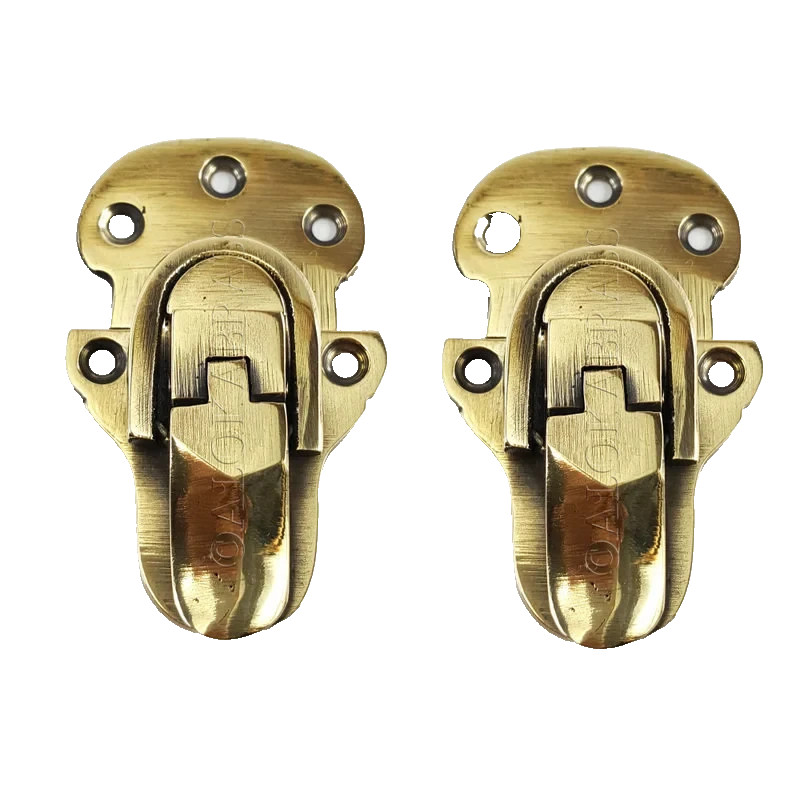 2 solid brass small 2.1/2" Trunk Catch Hasp latch for Suitcase box old Style