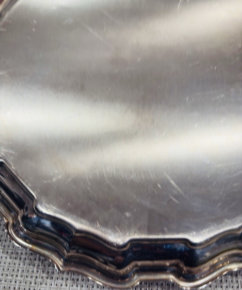 Reed & Barton Silverplate Chippendale Tray Engraved St. Patrick 14”