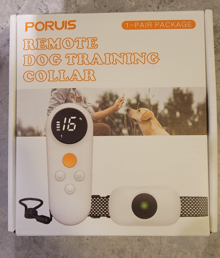Dog Shock Collar PORUIS Lightweight Dog Training Collar w/ Remote Rechargeable