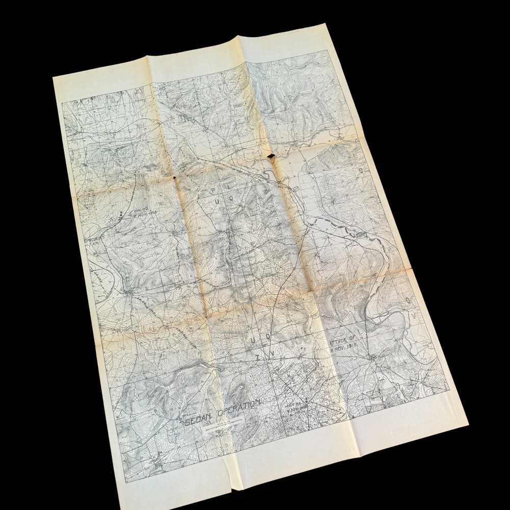 RARE! World War I Sedan Operation Western Front AEF Operations Map