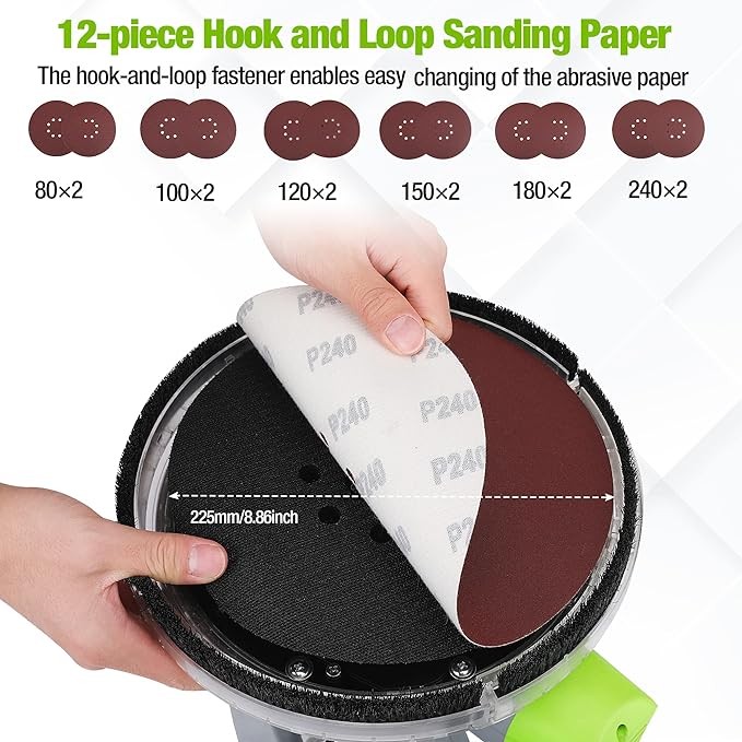 WORKPRO Drywall Sander 720W Electric Sander 12Pcs Sanding discs - Scratch & Dent