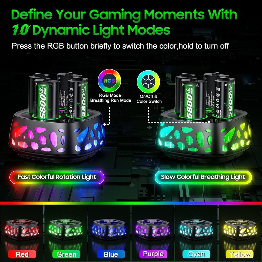 Rechargeable Xbox Controller Battery Pack with Charger - Multi-Compatibility