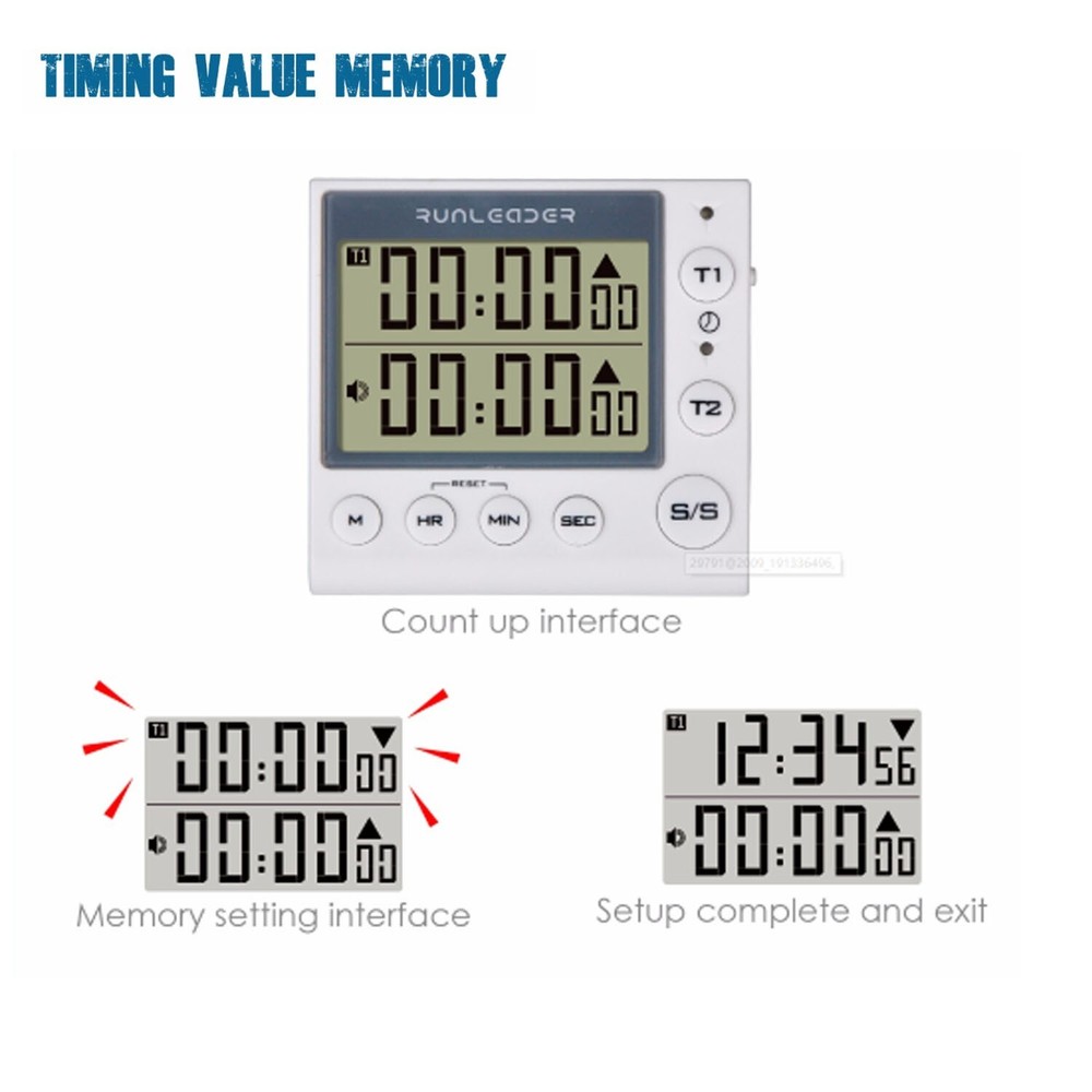 Digital Kitchen Cooking Timer Clock Count-up/Count Down Back Bracket Aloud Alarm