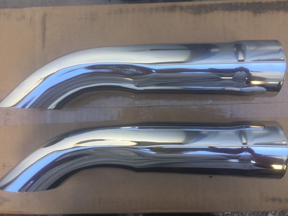 JONES 2 1/2" CHROME TURNDOWN EXHAUST TIPS - 2 PCS