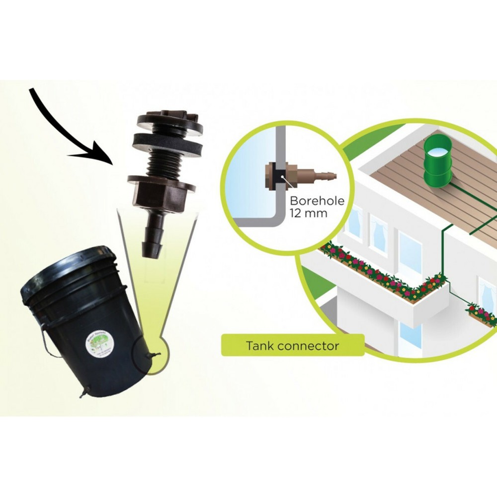 8mm Bulkhead / Through-Hull Tank Connector - Blumat Irrigation Systems