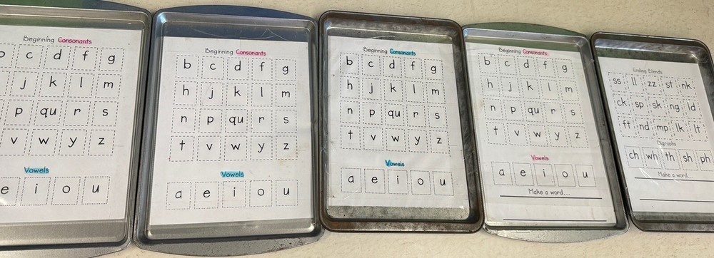 Write & Wipe Activity Set Beginning Sounds Phonics - Learning Ctr Cookie Sheets