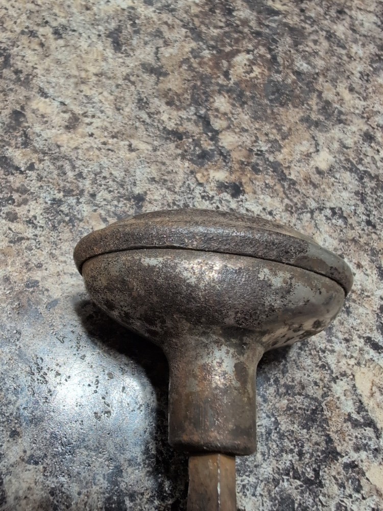 Vtg Ornate Metal Oval Egg Shapped Door Knobs & Shaft