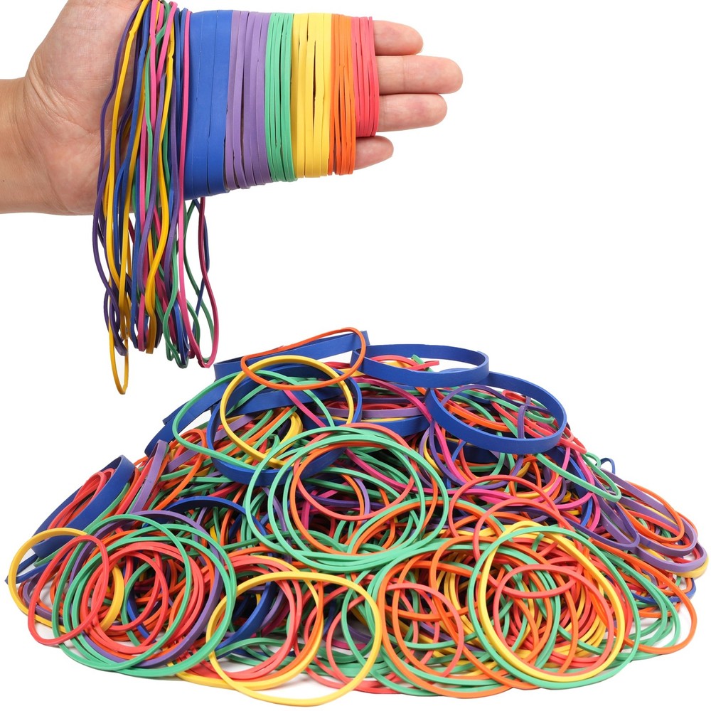 HAIDIBAO Rubber Bands Assorted Sizes 0.5lbs Multicolor Elastic